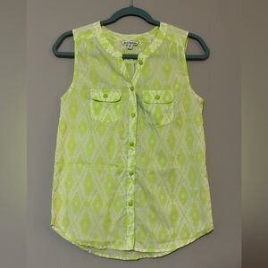 American Eagle Outfitters Neon Green Sleeveless Blouse